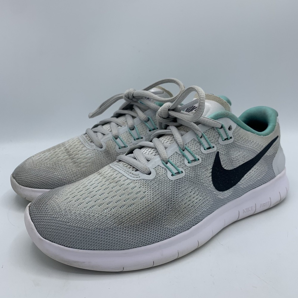 Nike Free RN 2017 Running Shoes Womens 6.5 White Teal 880840-103